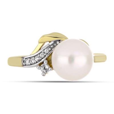 BUY 925 SILVER WITH WHITE FRESHWATER PEARL GEMSTONE RING IN GOLD PLATED